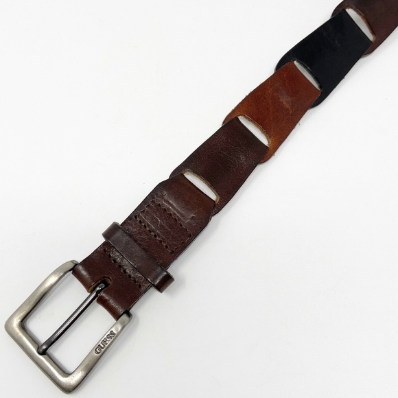 GUESS | Browns & Black Leather Belt - Picture 6 of 15